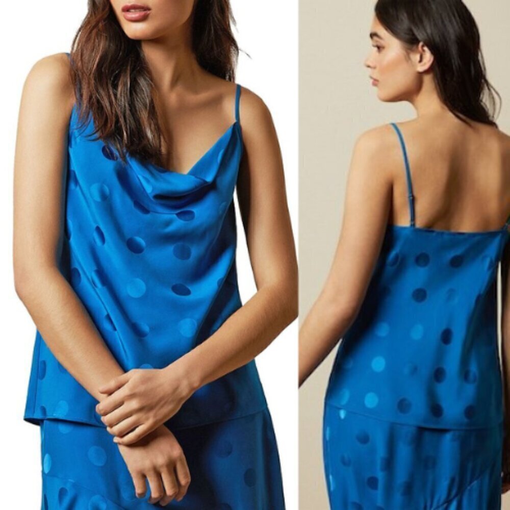 Ted Baker Raniaa Cowl-Neck Polka-Dot Satin Camisole 17806